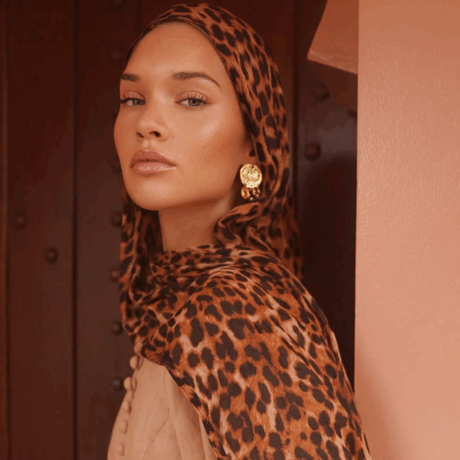 Leopard Double Stitch Hijab
