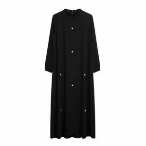 Black Clover Abaya with Zip and Pockets