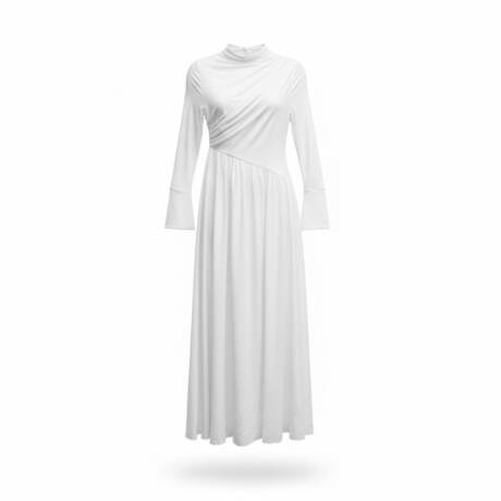 White Asymmetric Maxi Dress